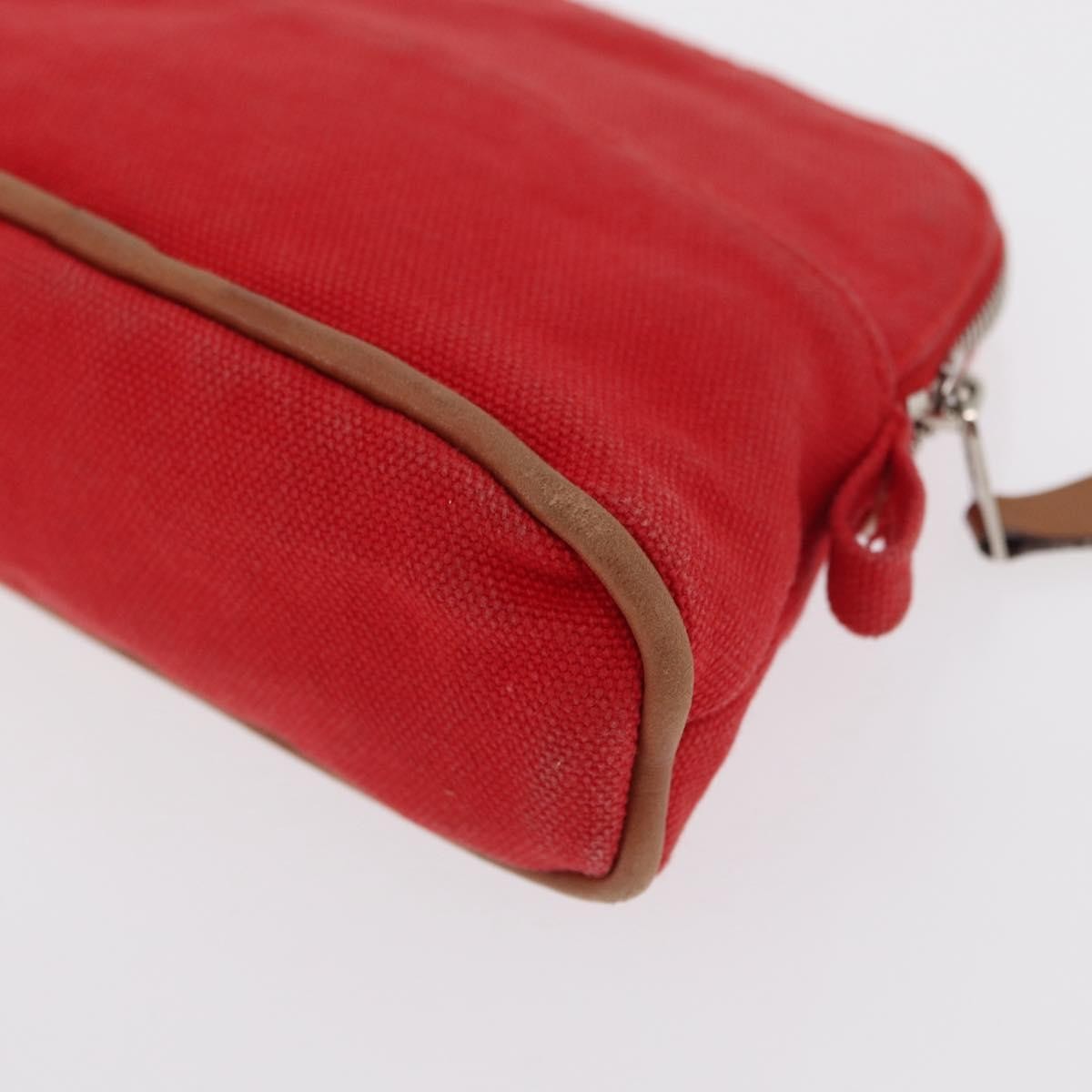 Hermes Bolide Travel Pouch Canvas, RED, CANVAS, Clutche & pouche