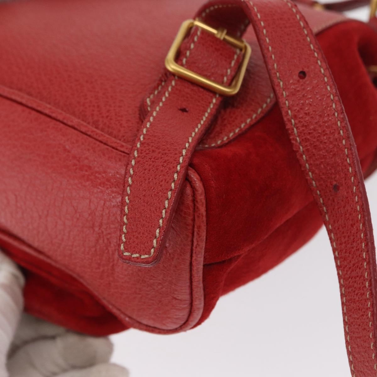 Gucci Vintage Bamboo Backpack Suede, RED, SUEDE, Backpack