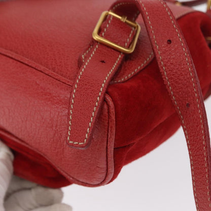 Gucci Vintage Bamboo Backpack Suede, RED, SUEDE, Backpack