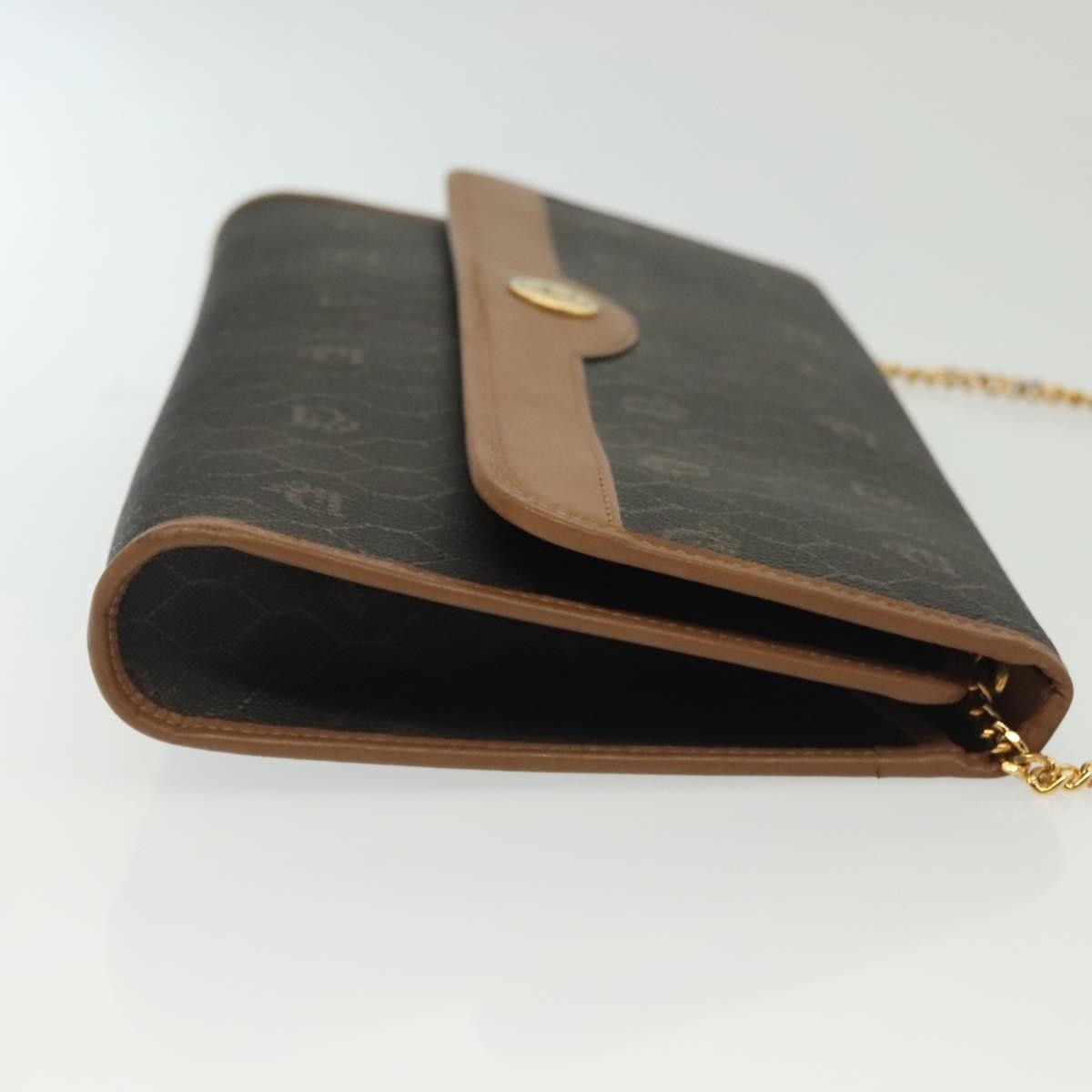 Christian Dior Vintage Honeycomb chain Canvas, BLACK, CANVAS, Handbag