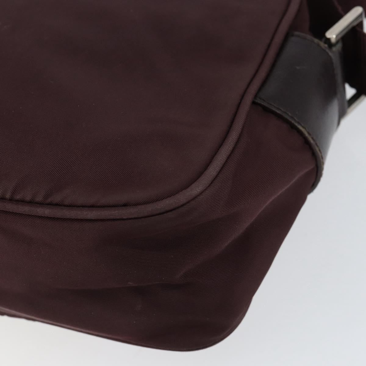 Prada Front Pocket Crossbody Bag Tessuto, BURGUNDY, NYLON, Shoulder bag