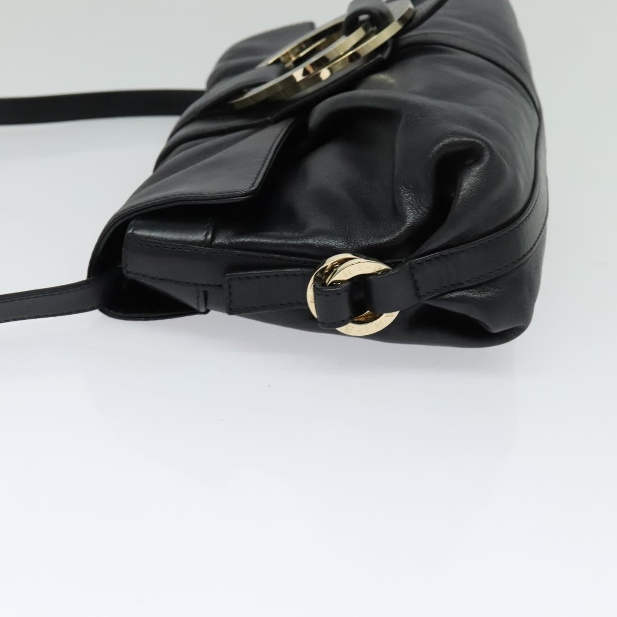 Bvlgari Chandra Flap Shoulder Bag Leather, BLACK, LEATHER, Shoulder bag