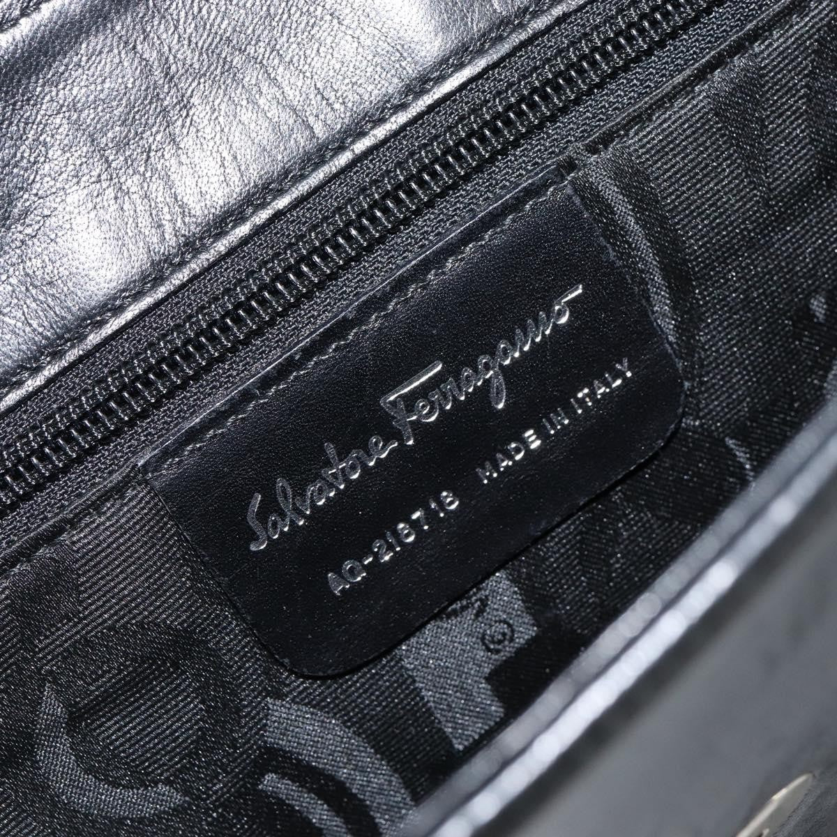 Salvatore Ferragamo Vala Shoulder Bag Leather, BLACK, LEATHER, Tote bag