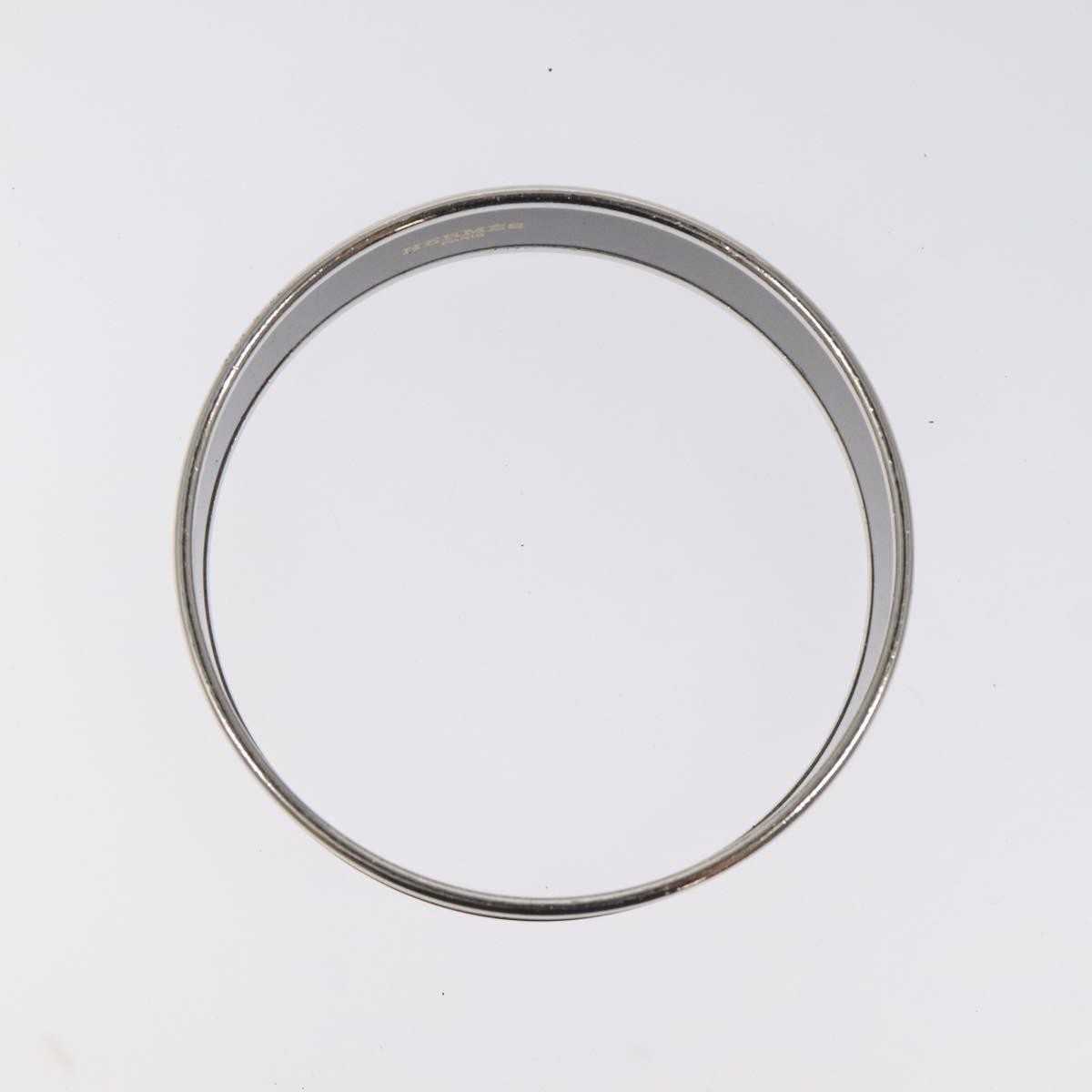Hermes Vintage Bangle Bracelet Metal with Leather, BLUE, METAL, Bracelet