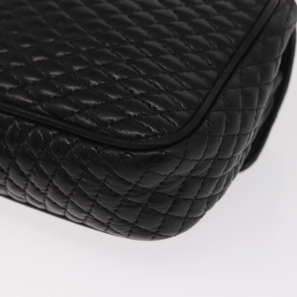 Bally Vintage Chain Shoulder Bag Quilted Leather, BLACK, LEATHER, Shoulder bag