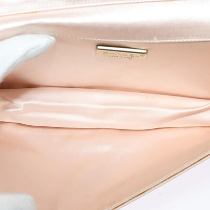 Chanel Camellia Diamante Convertible Clutch Crystal Embellished Satin, PINK, SATIN, Shoulder bag