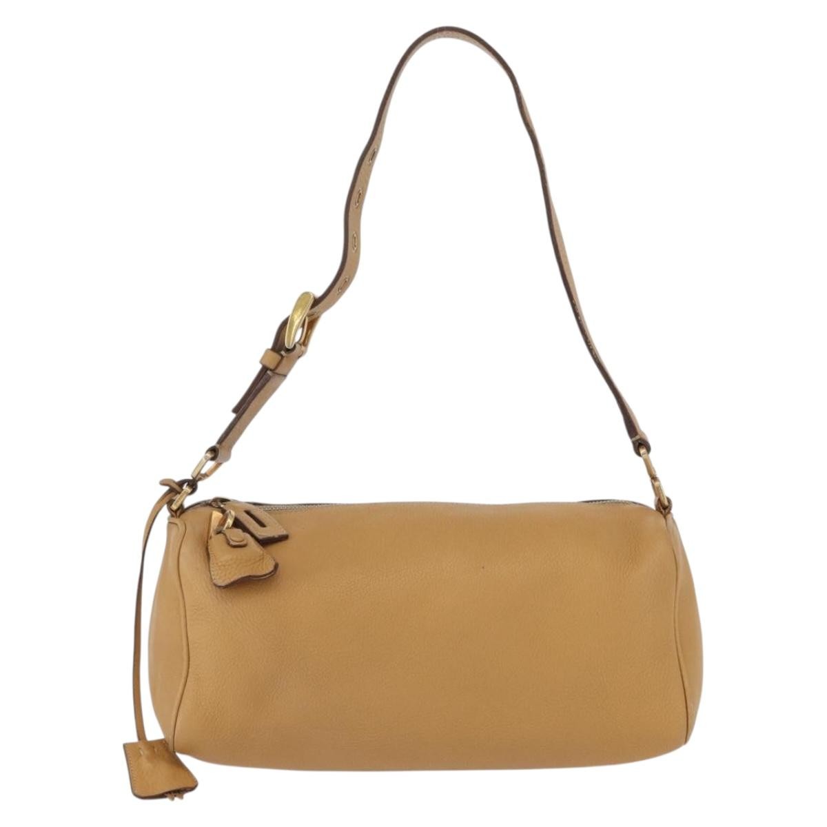 Prada Vintage Shoulder Bag Leather, BROWN, LEATHER, Shoulder bag