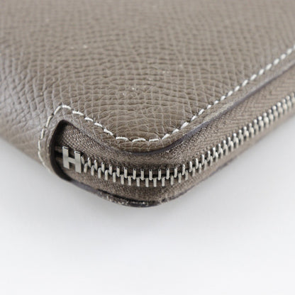 Hermes Azap Zip Around Wallet Epsom, GRAY, LEATHER, Wallets