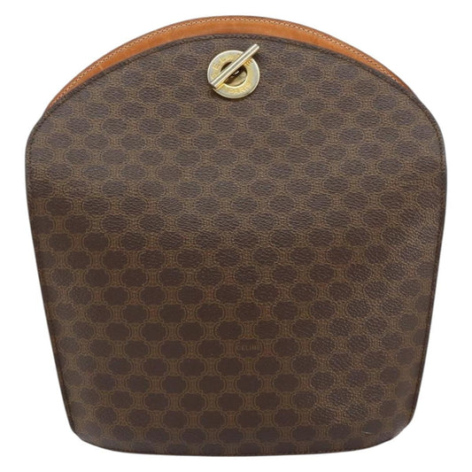Celine Vintage Macadam Shoulder Bag Canvas, BROWN, PVC, Shoulder bag