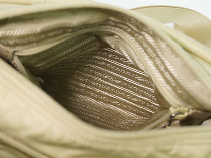 Prada Double Buckle Flap Messenger Bag Re-Nylon, BEIGE, NYLON, Shoulder bag