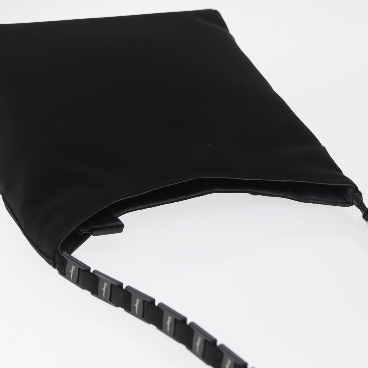 Salvatore Ferragamo Vala Shoulder Bag Nylon, BLACK, NYLON, Shoulder bag