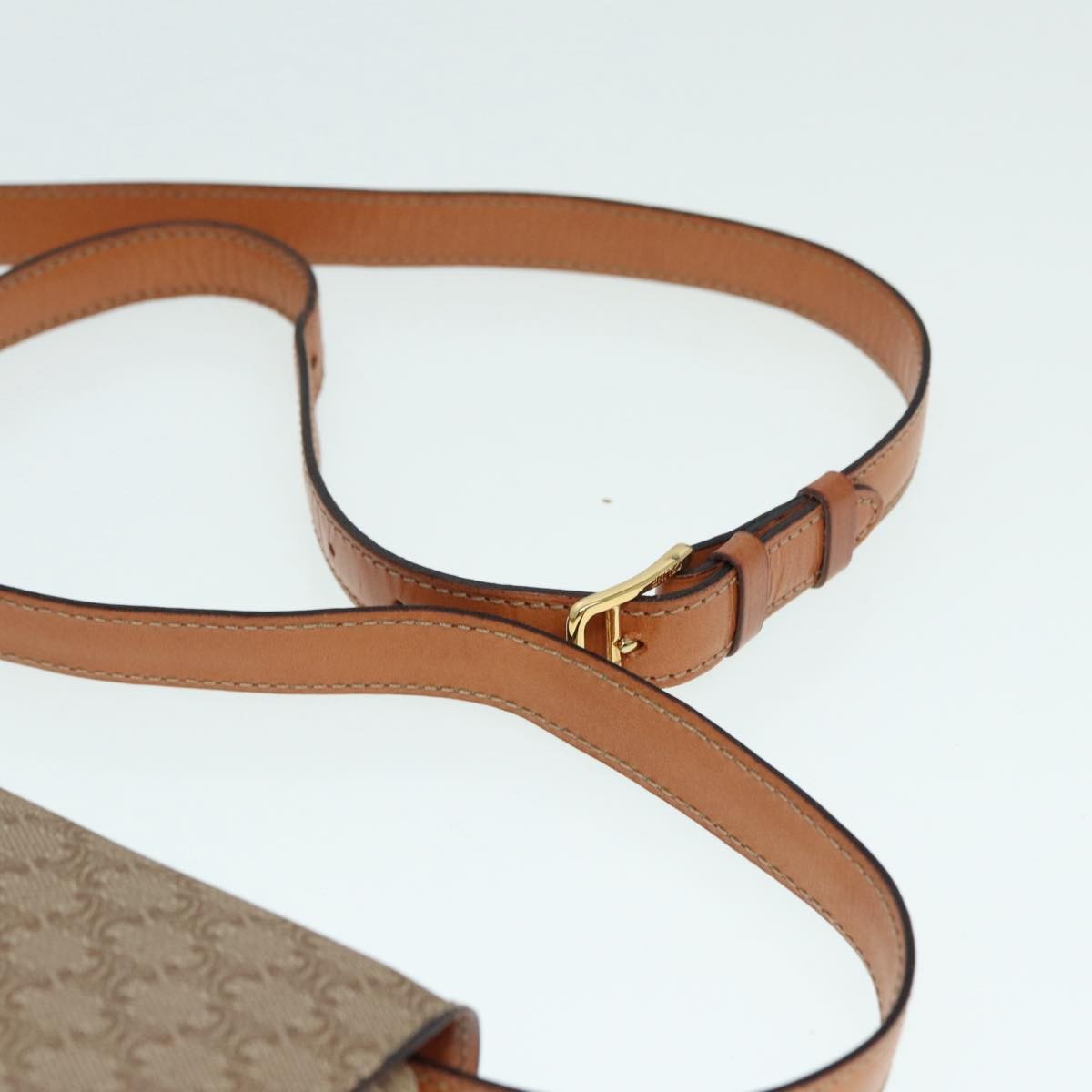 Celine Vintage Macadam Shoulder Bag Canvas, BEIGE, CANVAS, Shoulder bag