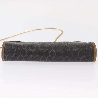 Christian Dior Vintage Honeycomb Shoulder Bag Canvas and Leather, BLACK, CANVAS, Shoulder bag