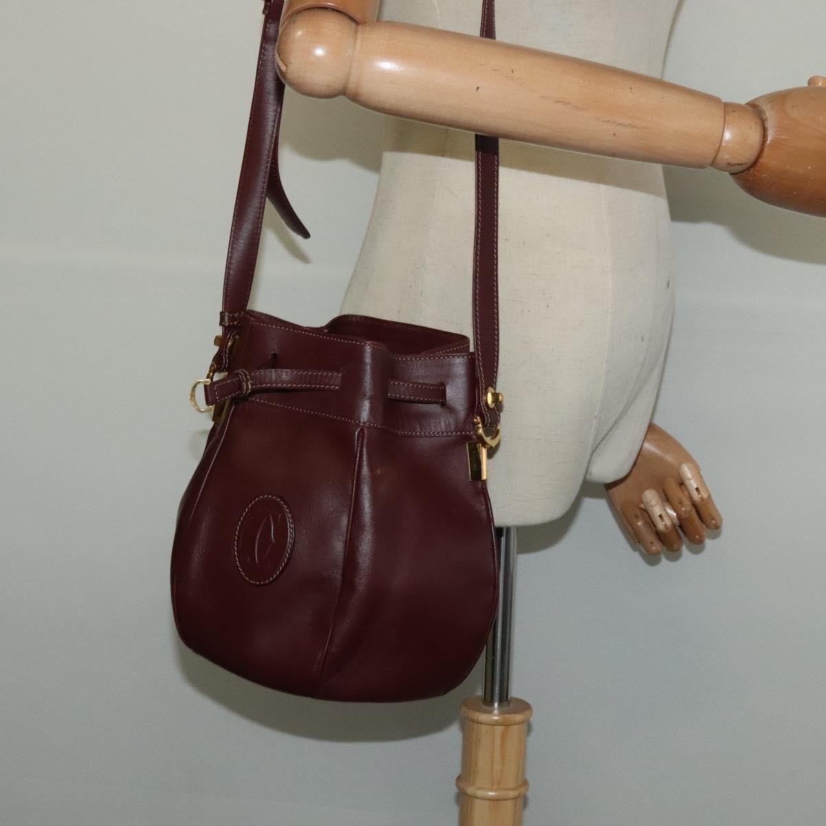 cartier Must de cartier bag Leather, BURGUNDY, LEATHER, Shoulder bag
