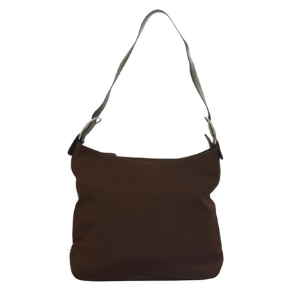 Salvatore Ferragamo Vala Shoulder Bag Canvas, BROWN, CANVAS, Shoulder bag
