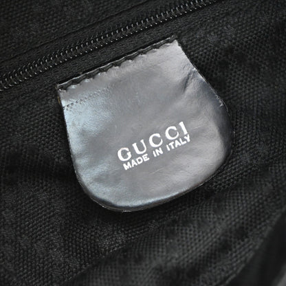Gucci Vintage Bamboo Backpack Nylon and Patent Leather, BLACK, NYLON, Backpack
