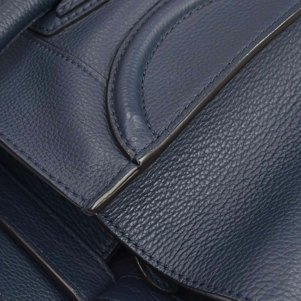 Celine Luggage Bag Grainy Leather, Navy, Leather, Handbag