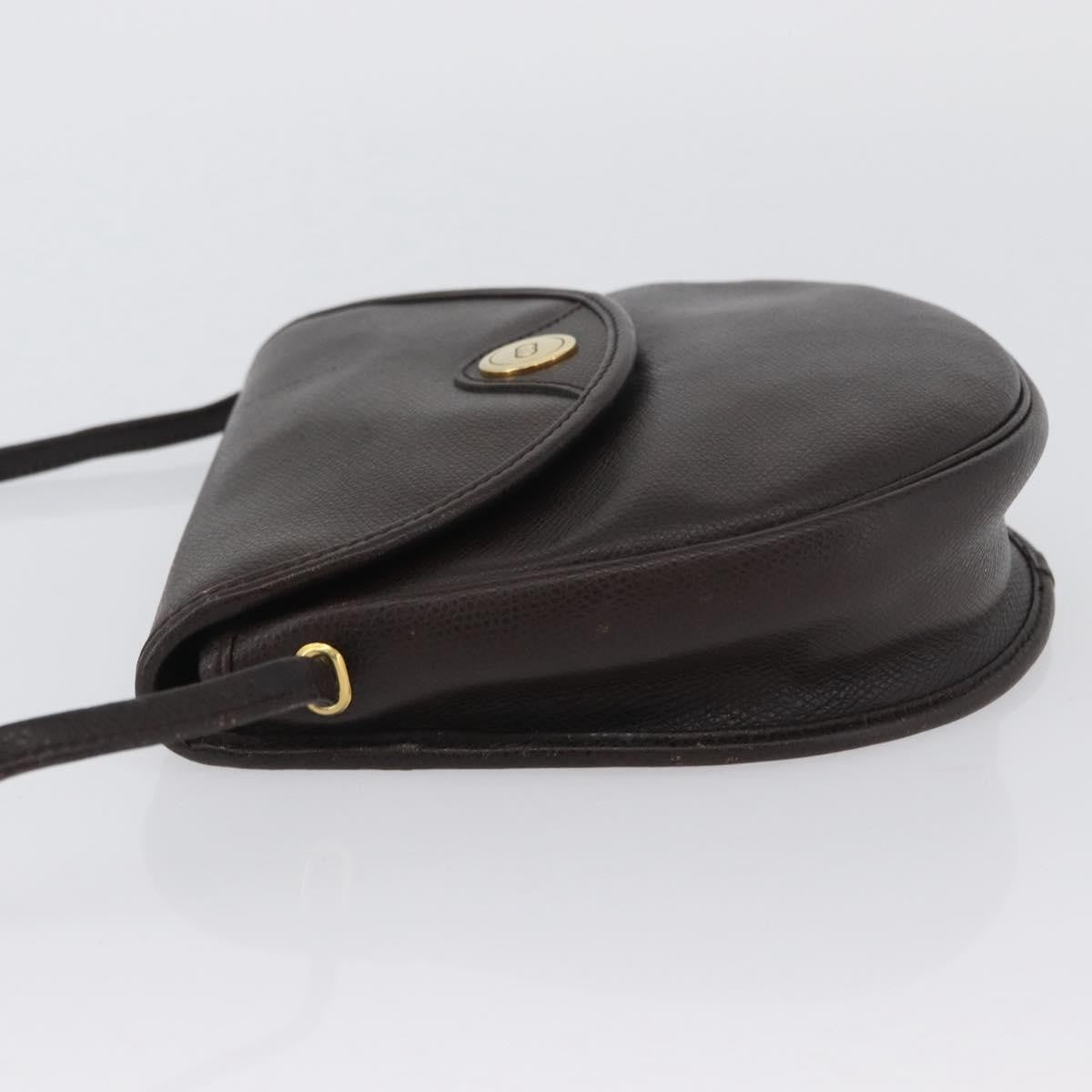 Christian Dior Vintage CD Logo Shoulder Bag Leather, BROWN, LEATHER, Shoulder bag