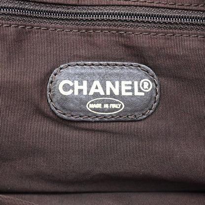 Chanel Vintage CC Tote Canvas with Leather, Beige, Canvas, Tote Bag