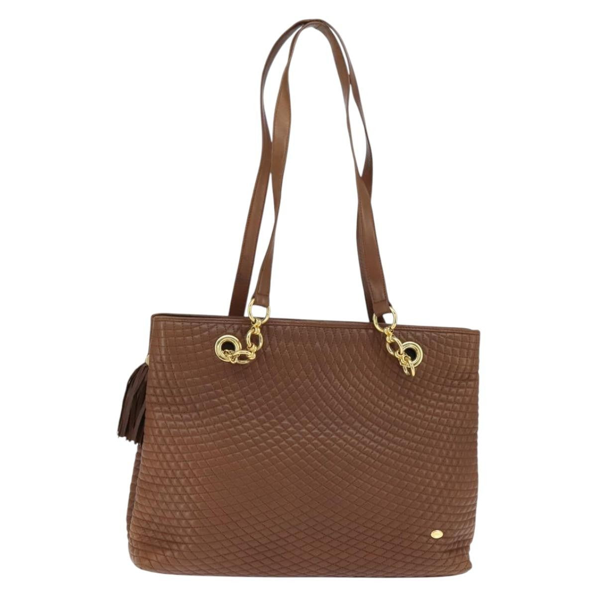 Bally Vintage Tote Bag Leather, Brown, Leather, Tote Bag