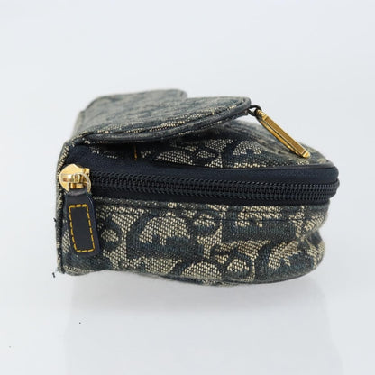 Christian Dior Vintage Saddle Coin Purse Diorissimo Canvas, BLUE, CANVAS, Clutche & pouche