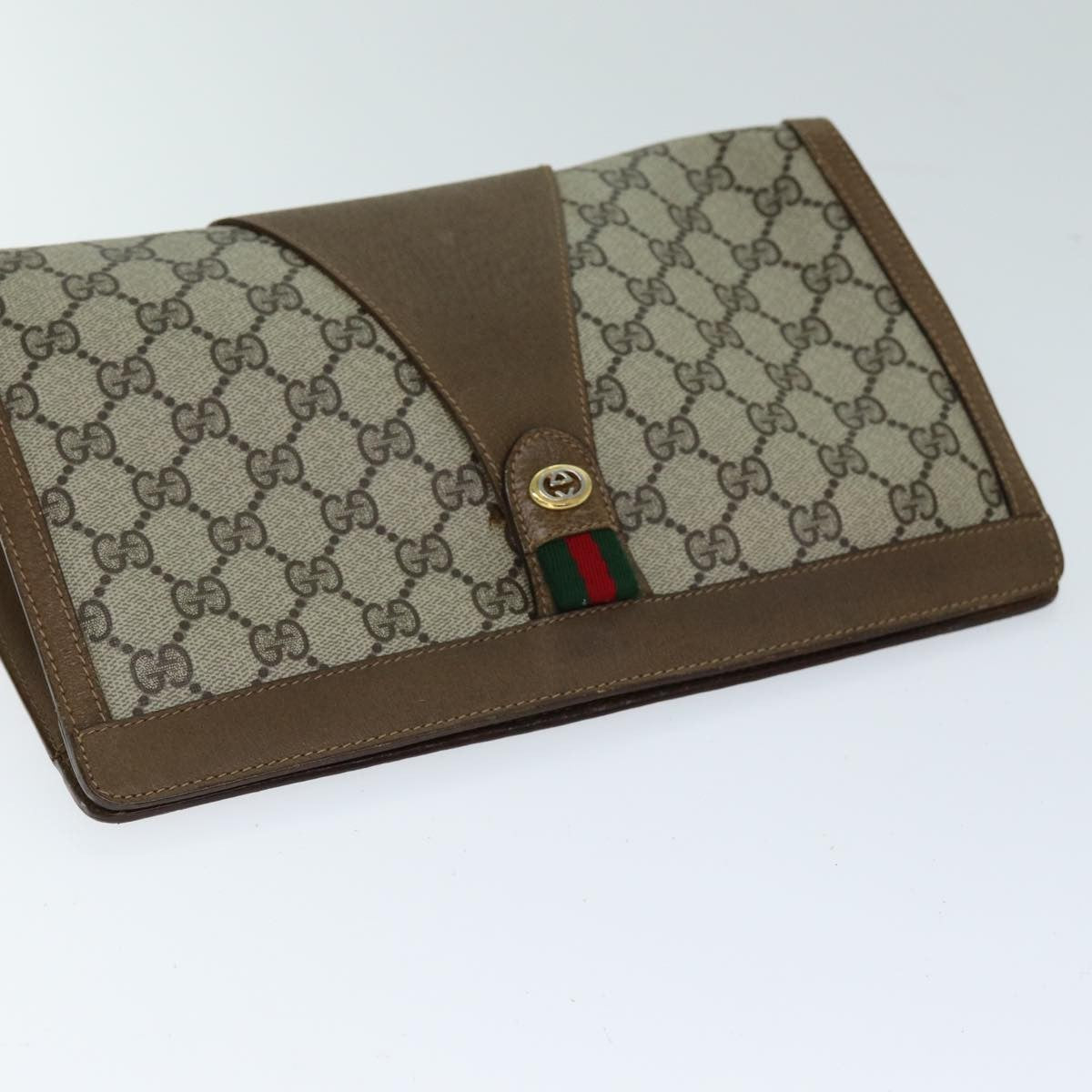 Gucci Sherry line pouch Canvas, Beige, Canvas, Clutch