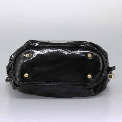 Louis Vuitton L Hobo Surya Leather, Black, Patent Leather, Handbag