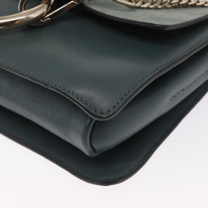 Chloe Faye Shoulder Bag Leather and Suede, GREEN, LEATHER, Shoulder bag