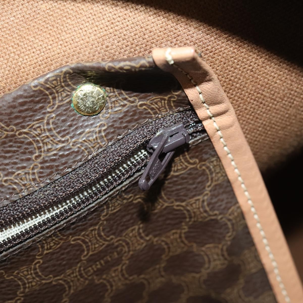 Celine Vintage Duffle Bag Canvas and Leather, BROWN, CANVAS, Travel bag
