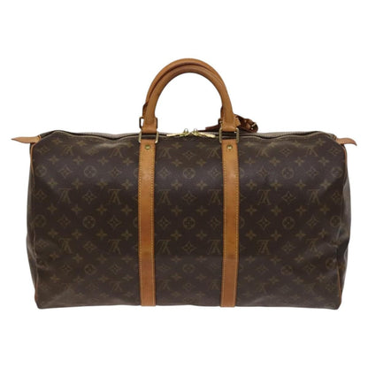 Louis Vuitton Keepall Bag Monogram Canvas, BROWN, CANVAS, Travel bag