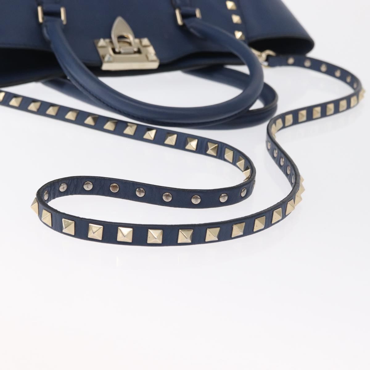Valentino Garavani Rockstud Tote Rigid Leather, BLUE, LEATHER, Handbag