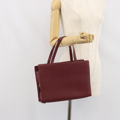 Prada Vintage Handbag Leather, BURGUNDY, LEATHER, Handbag
