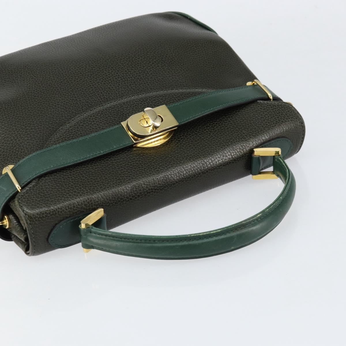 Bally Vintage Handbag Leather, KHAKI, LEATHER, Handbag