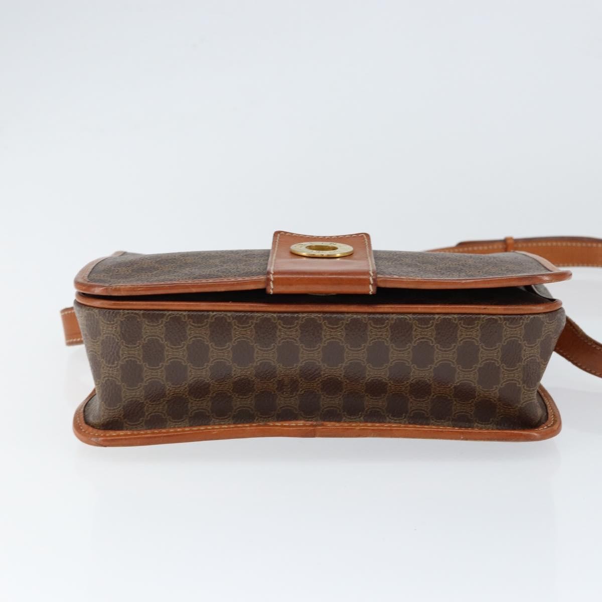 Celine Vintage Macadam Shoulder Bag Canvas and Leather, BROWN, CANVAS, Shoulder bag