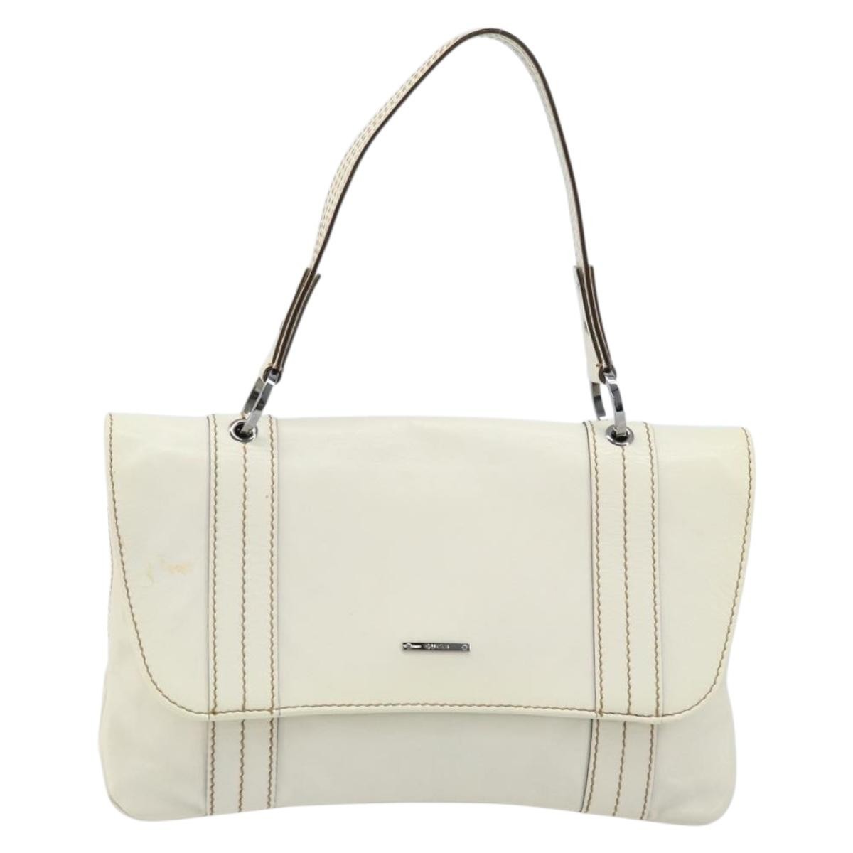 Gucci Vintage Handbag Leather, WHITE, LEATHER, Handbag