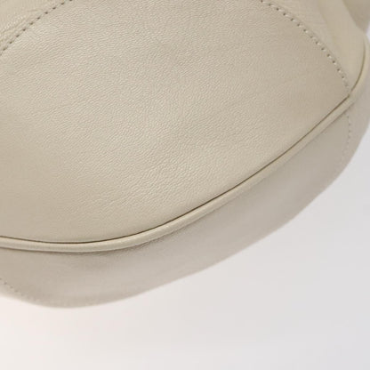 Salvatore Ferragamo Gancini Shoulder Bag Leather, WHITE, LEATHER, Shoulder bag