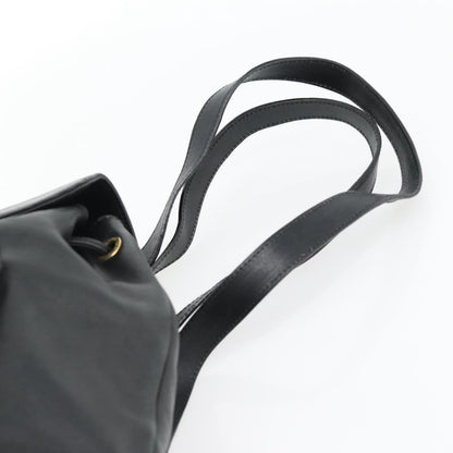 Gucci Vintage Bamboo Backpack Leather, Black, Leather, Backpack