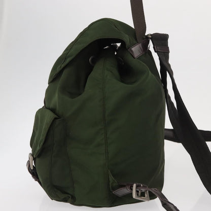 Prada Double Front Pocket Backpack Tessuto, Khaki, Nylon, Backpack