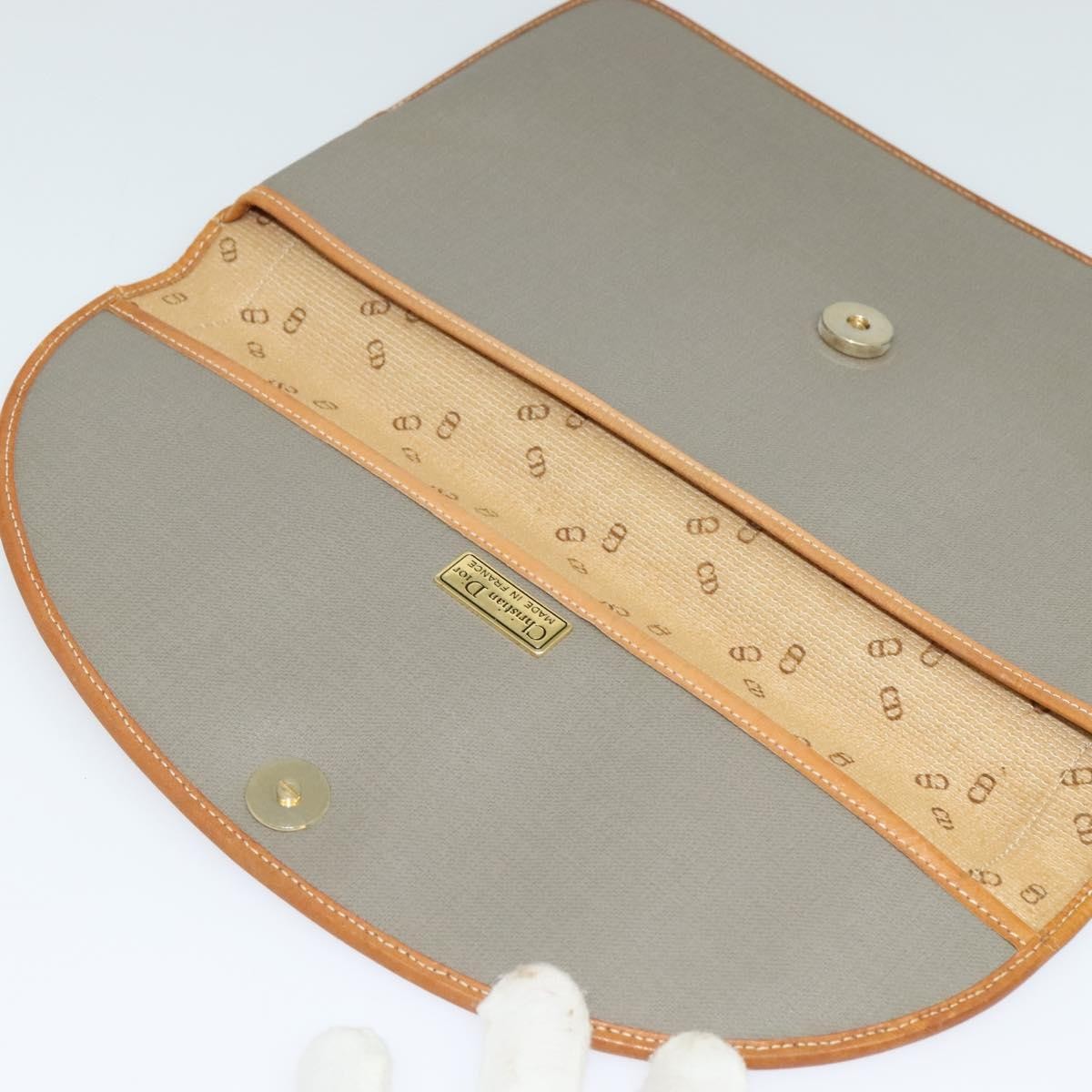 Christian Dior Flap Pouch Canvas, BROWN, CANVAS, Clutche & pouche