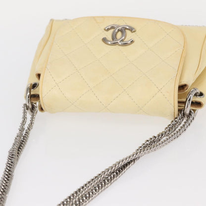 Chanel Matelasse Chain Shoulder Bag Leather, IVORY, LEATHER, Shoulder bag