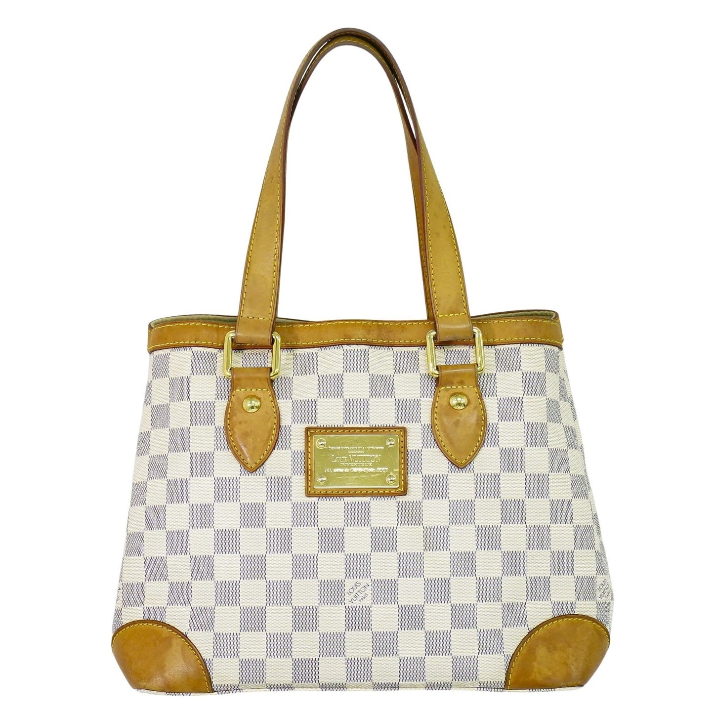 Louis Vuitton Hampstead Handbag Damier, WHITE, CANVAS, Tote bag