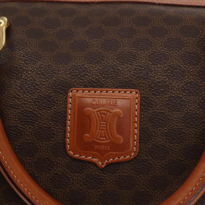 Celine Vintage Boston Bag Macadam Coated Canvas, BROWN, CANVAS, Handbag