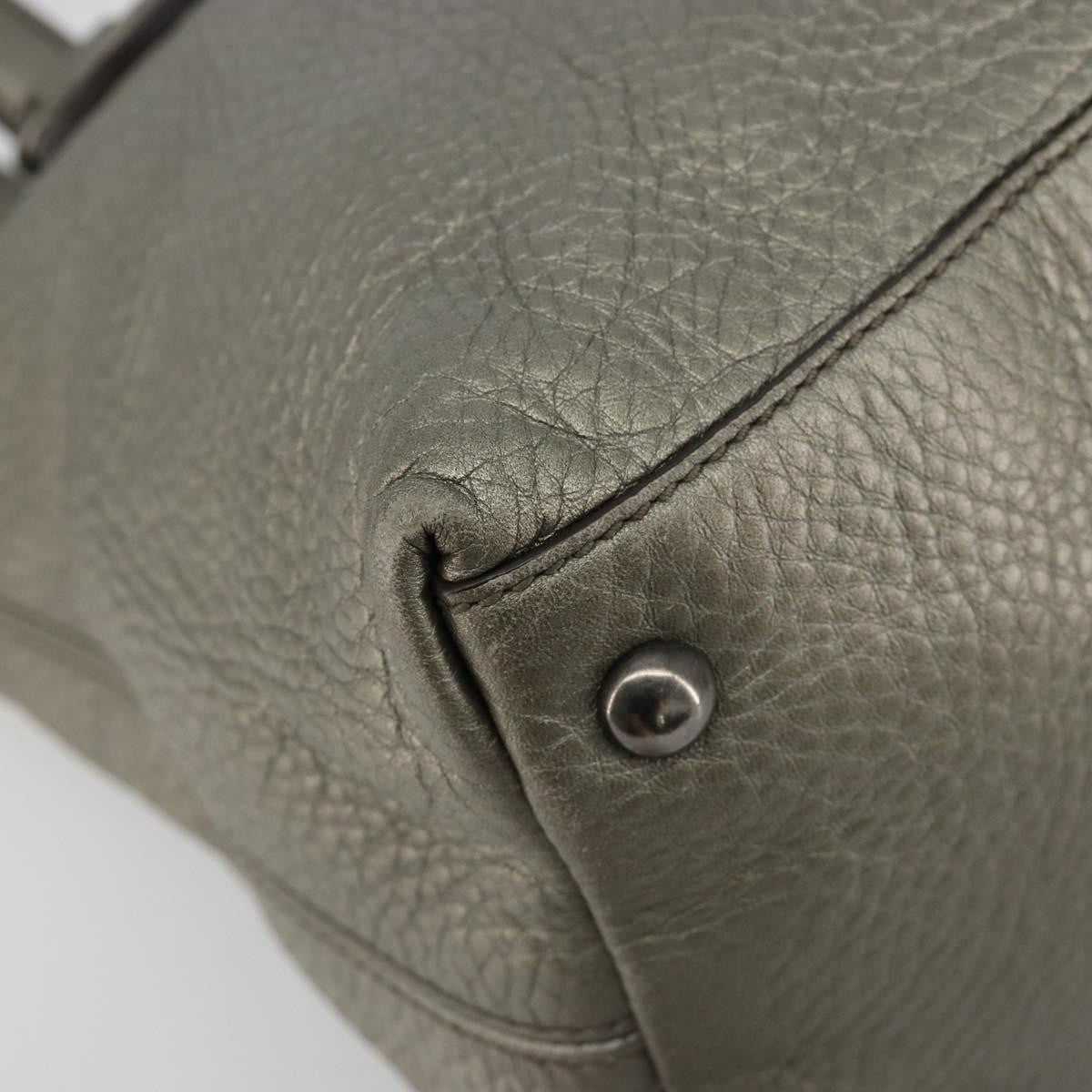 Gucci Soho Convertible Top Handle Bag Leather, Silver, Leather, Handbag