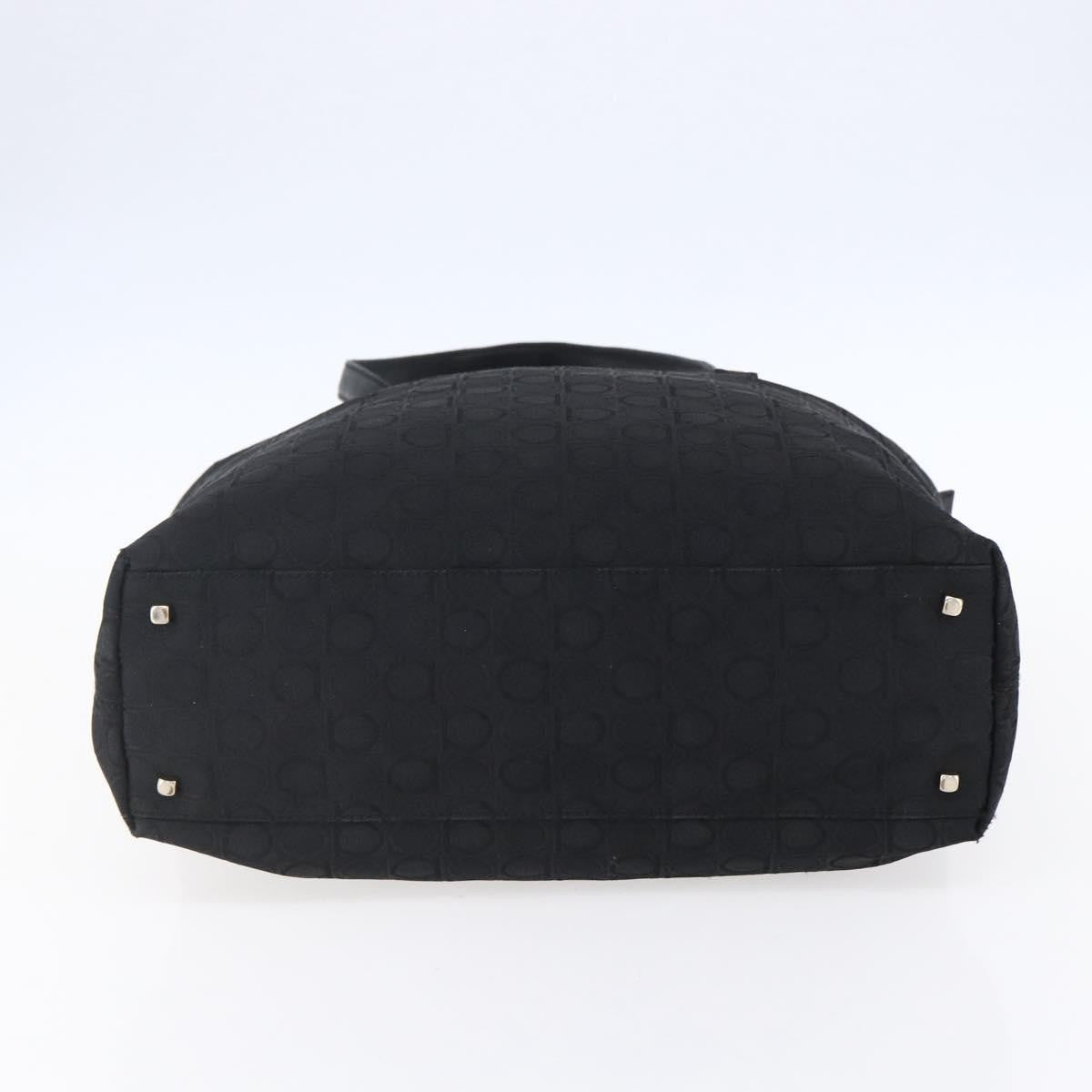 Salvatore Ferragamo Gancini Tote Gancini Canvas, BLACK, CANVAS, Tote bag