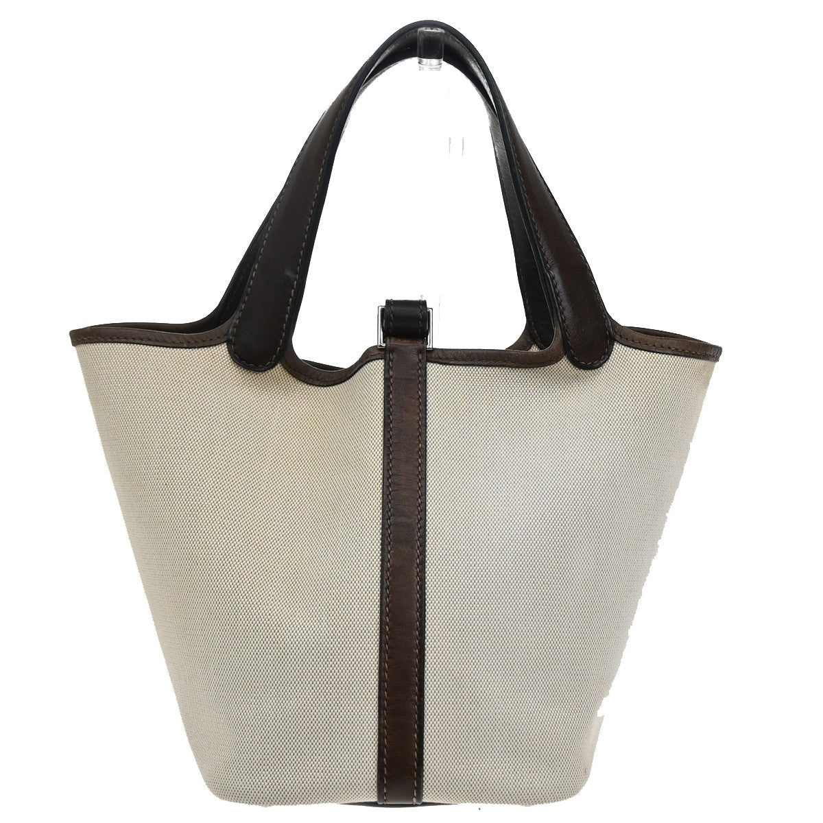 Hermes Picotin Bag Toile and Leather, Beige, Canvas, Bag