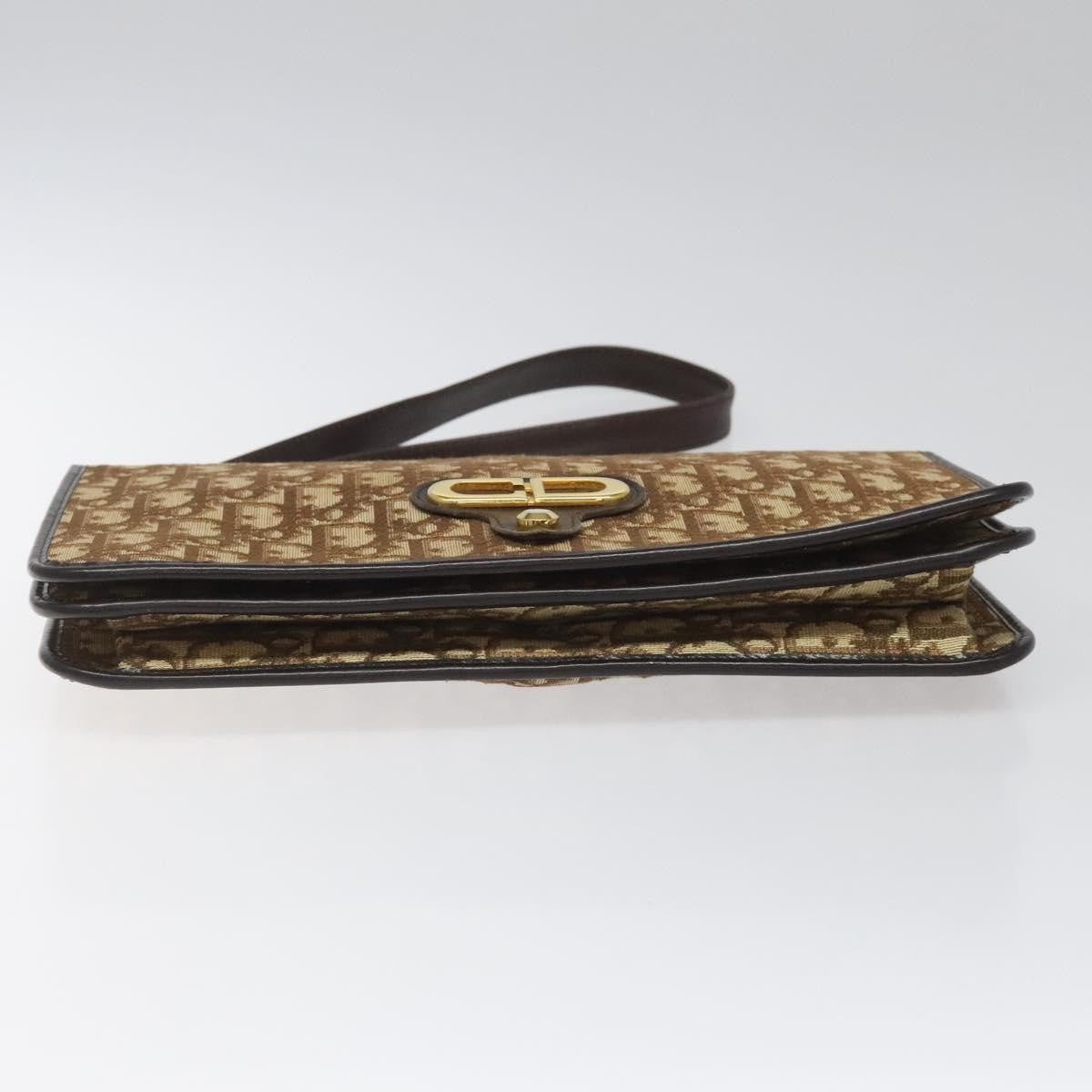 Christian Dior Vintage Trotter Flap Shoulder Bag Canvas, BROWN, CANVAS, Shoulder bag