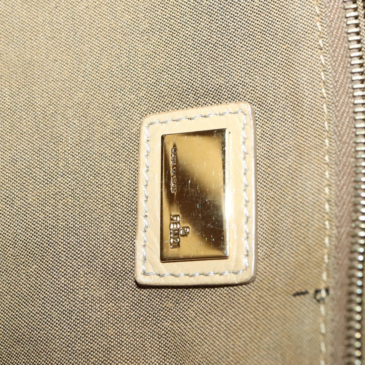Fendi Twins Tote Leather, BEIGE, LEATHER, Tote bag