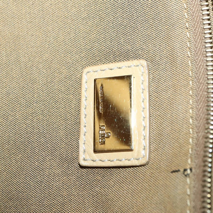 Fendi Twins Tote Leather, BEIGE, LEATHER, Tote bag