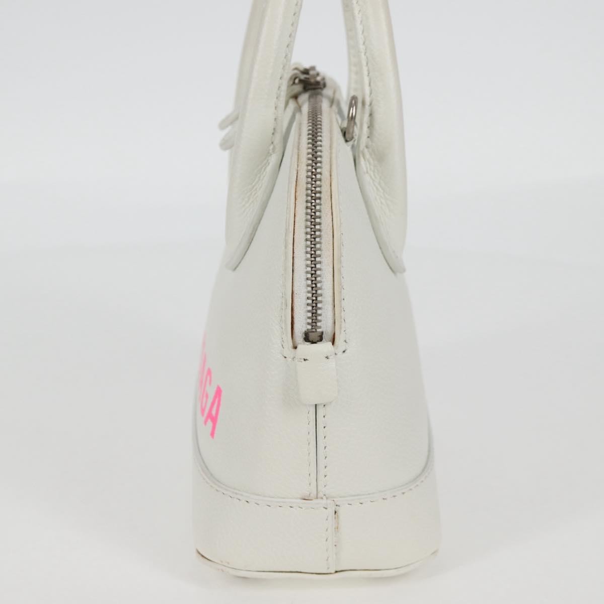 Balenciaga Logo Ville Bag Leather, WHITE, LEATHER, Handbag