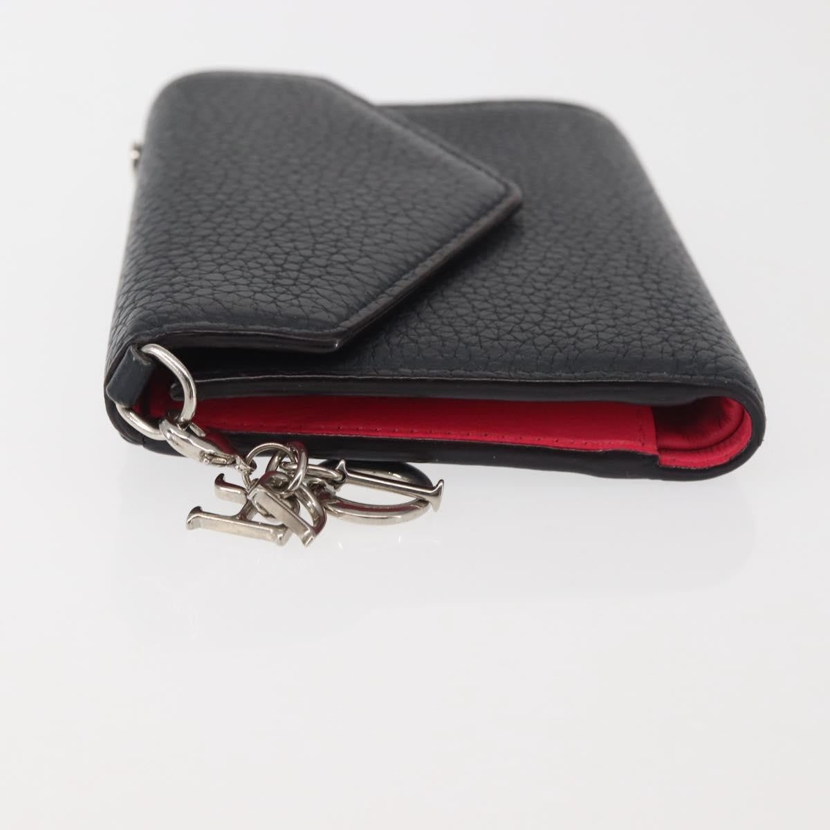 Christian Dior Diorissimo Envelope Wallet Leather, NAVY, LEATHER, Wallets